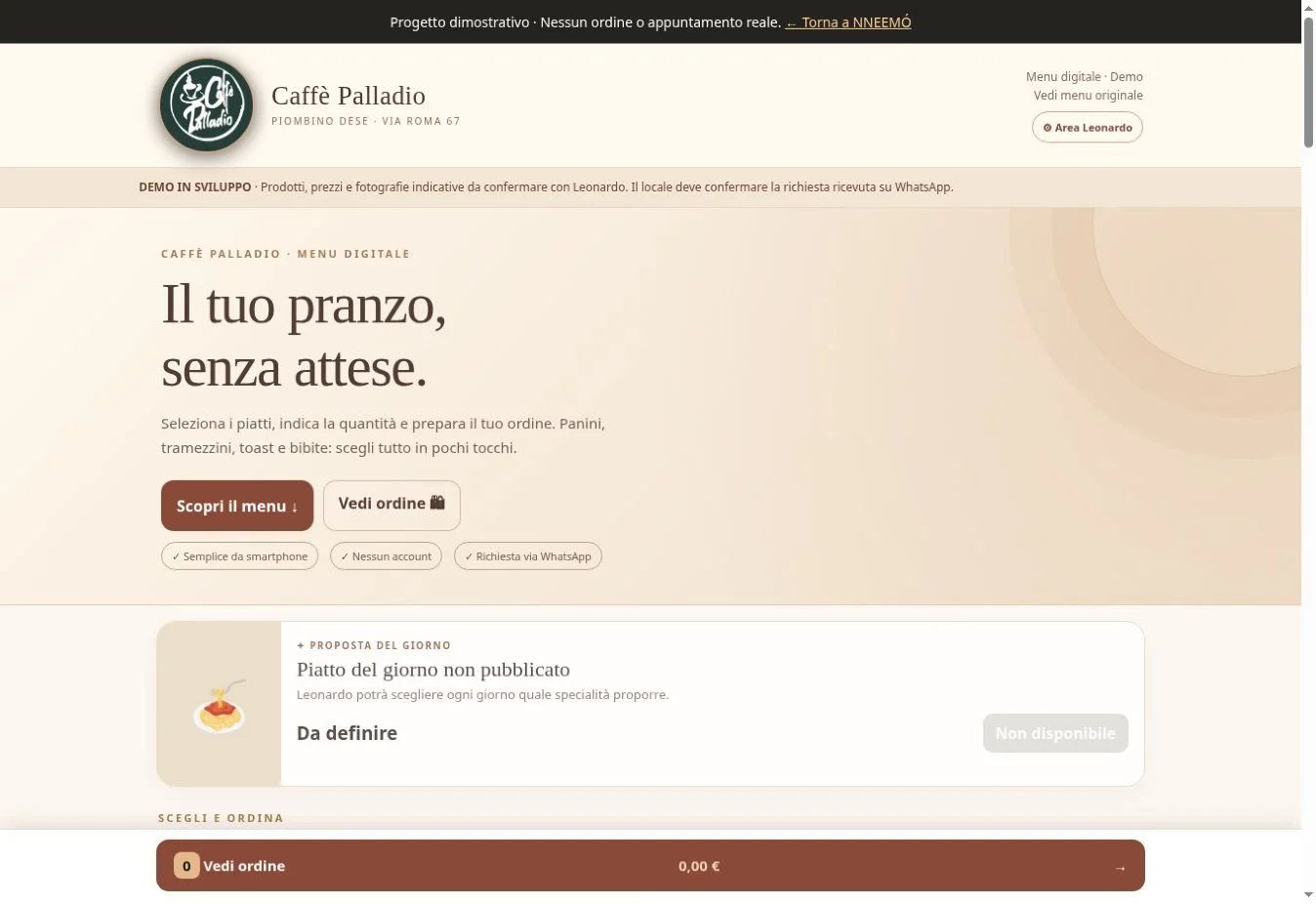 Anteprima digitale Caffè Palladio