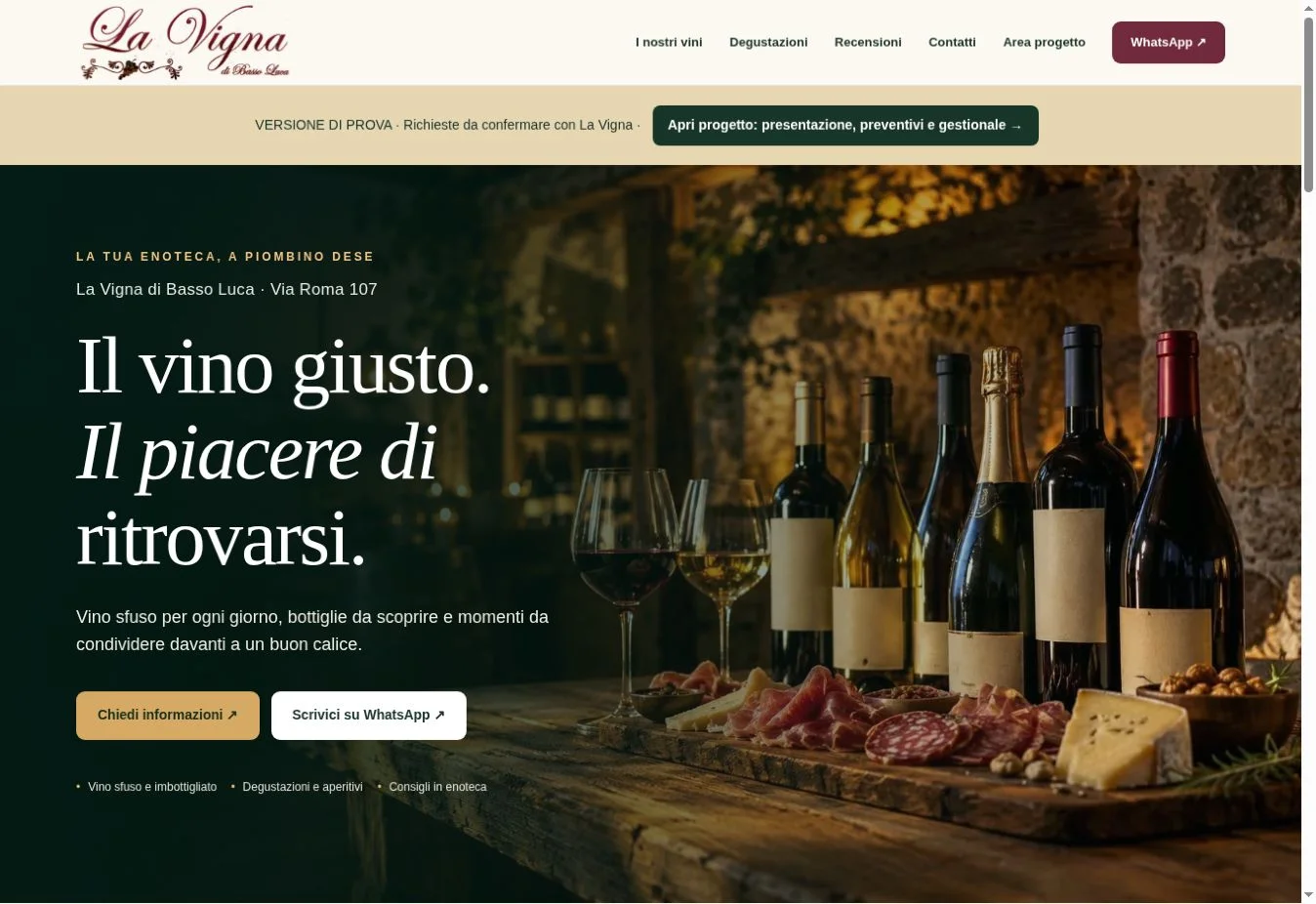 Anteprima del sito La Vigna di Basso Luca